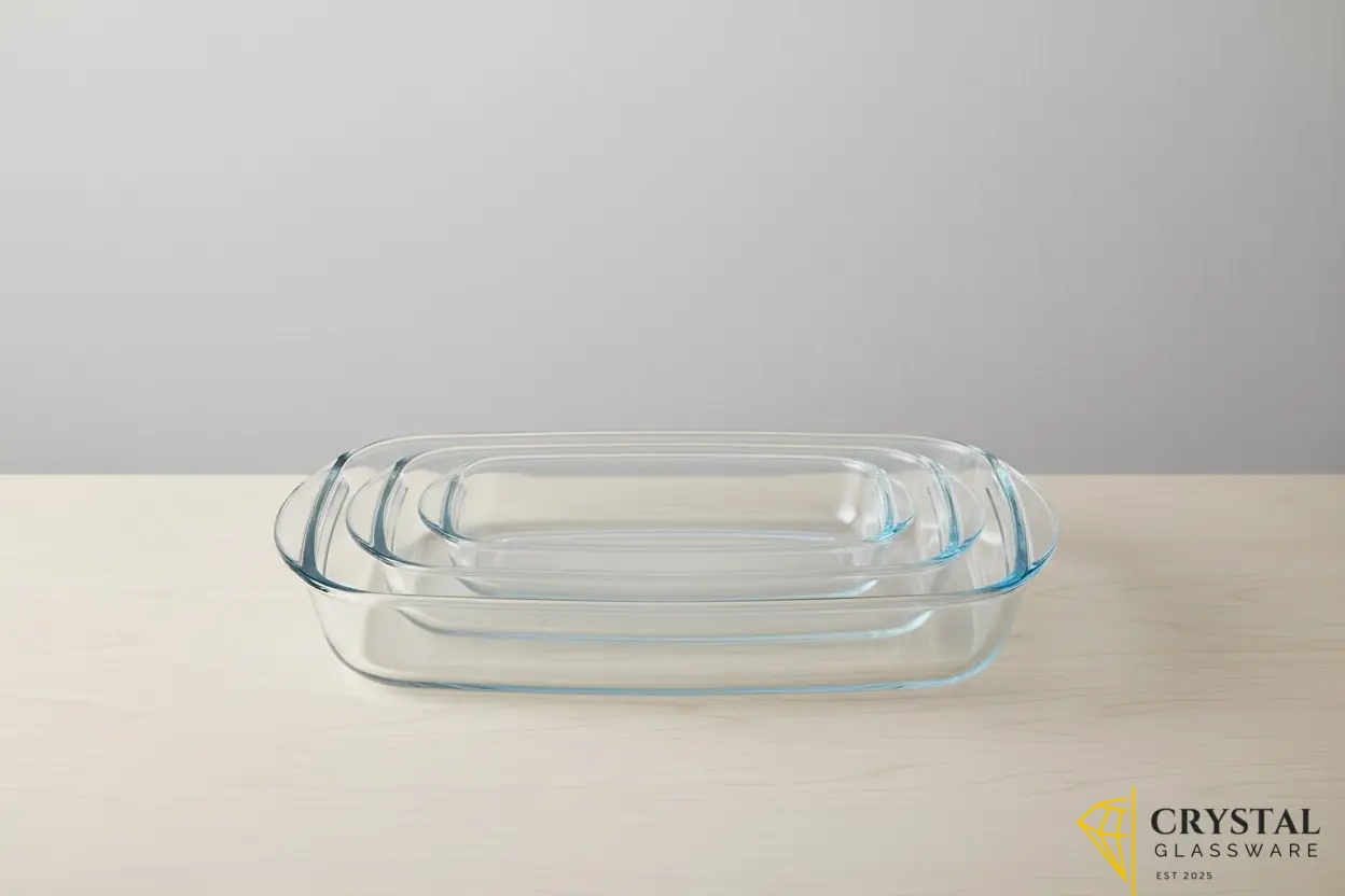 Deli Glassware 3 Pcs Rectangular Glass Dish Set  — Crystal Glassware Pakistan